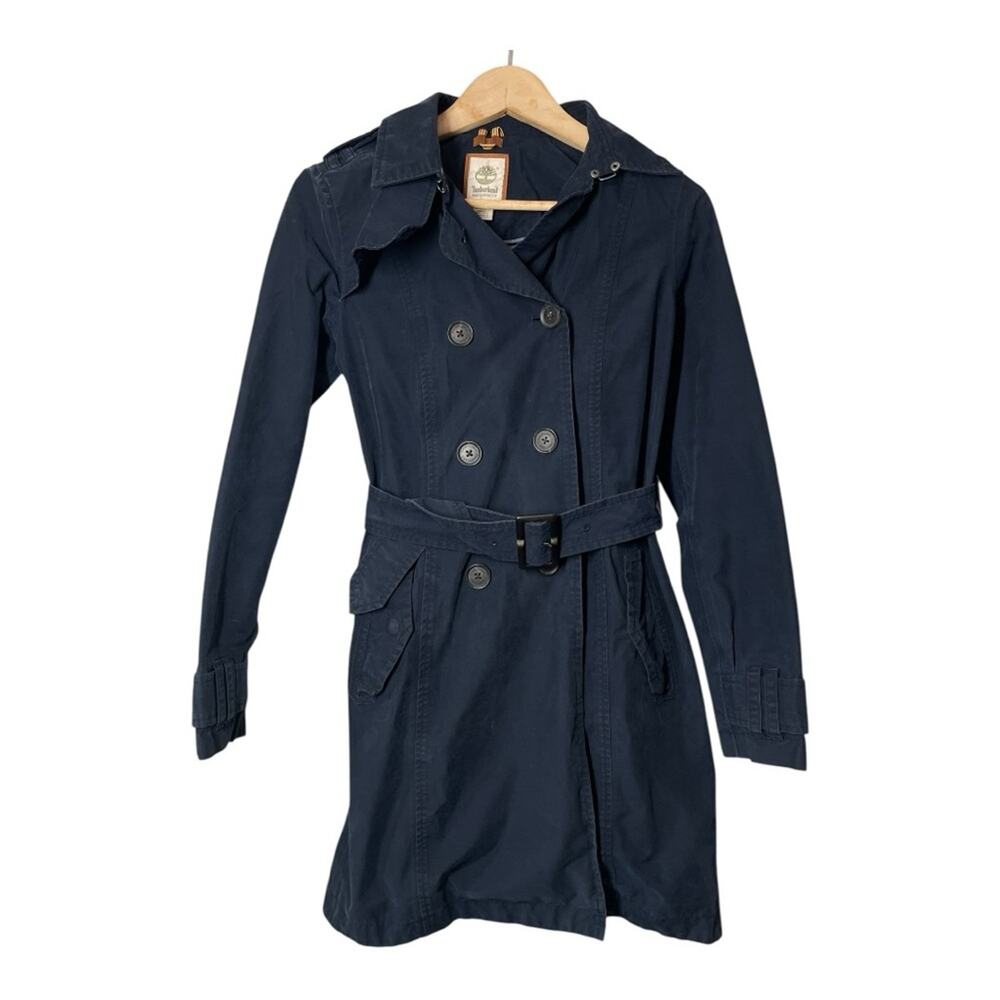 Timberland Women's Waterproof Trench Coat Navy Blue Jacket Classic XS Capsule